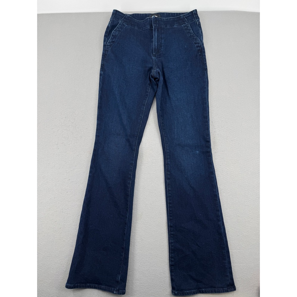 Paige‎ Indio Zip Short Dark Blue Flare Leg Trouser Jeans Womens 27 (30x32) Boho